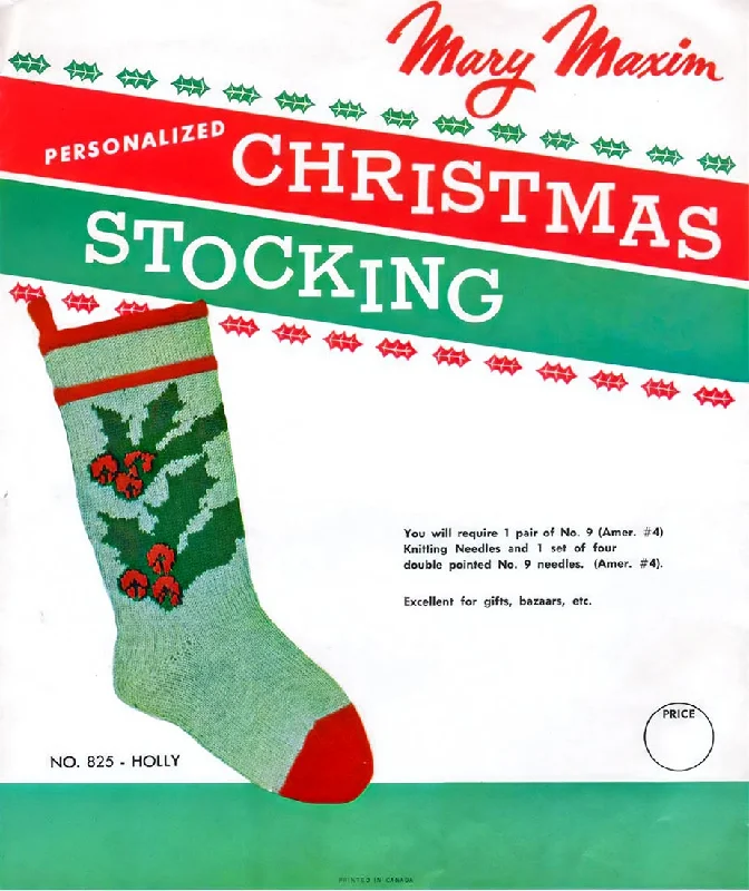 ---Holly Christmas Stocking Pattern