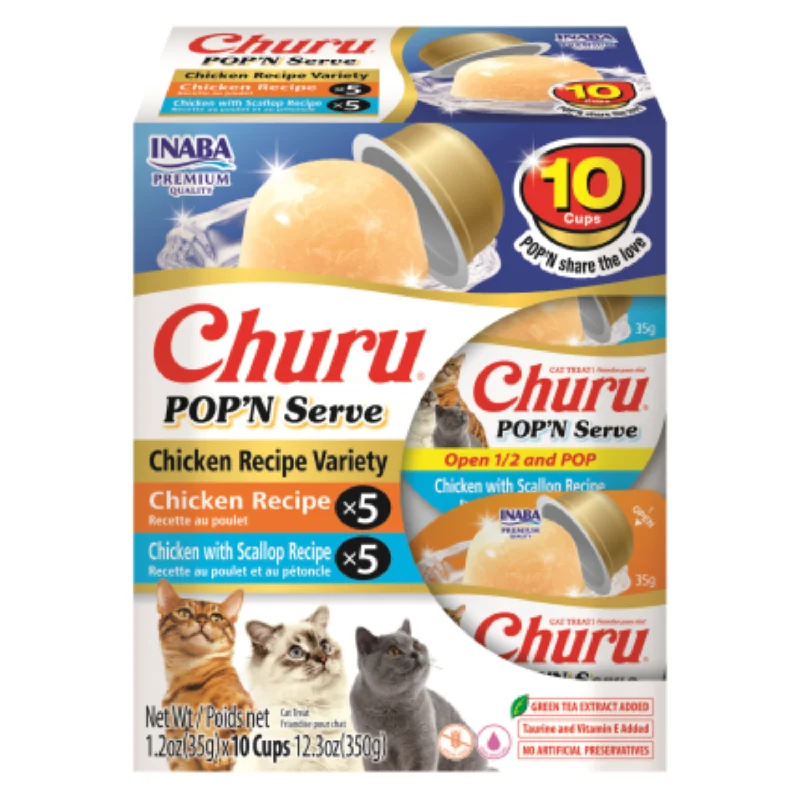    - Grain-free cat food recommendations  Likable Cat Treat - CHURU POP'N SERVE - Chicken Recipe Variety - 1.2 oz cup, 10 ct