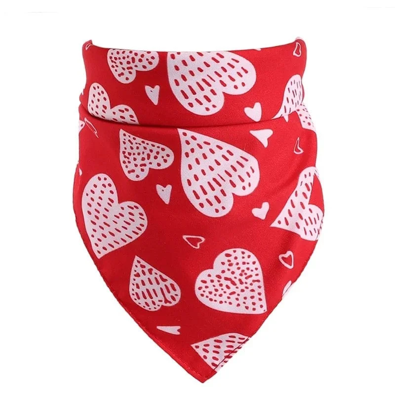 Pet raincoatKUTKUT Valentine's Day Dog Bandana Reversible Triangle Bibs Scarf Accessories for Small Medium Large Dogs Cats Pets (Size: 70 x 48 x 48 cm)