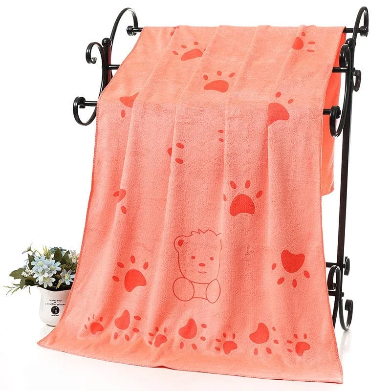 Pet custom clothesKUTKUT Dog Towel, Looluuloo Microfiber Drying Towels for Dog, Dog Bath Towel, Beach Towel, Absorbent Towel Suitable for Small and Medium Dogs (Orange: 140 x 70cm)