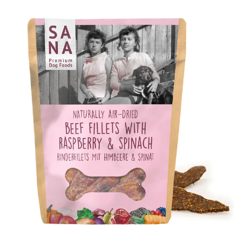 - Dog food nutritional analysisSana Air Dried Beef Fillets with Raspberry & Spinach